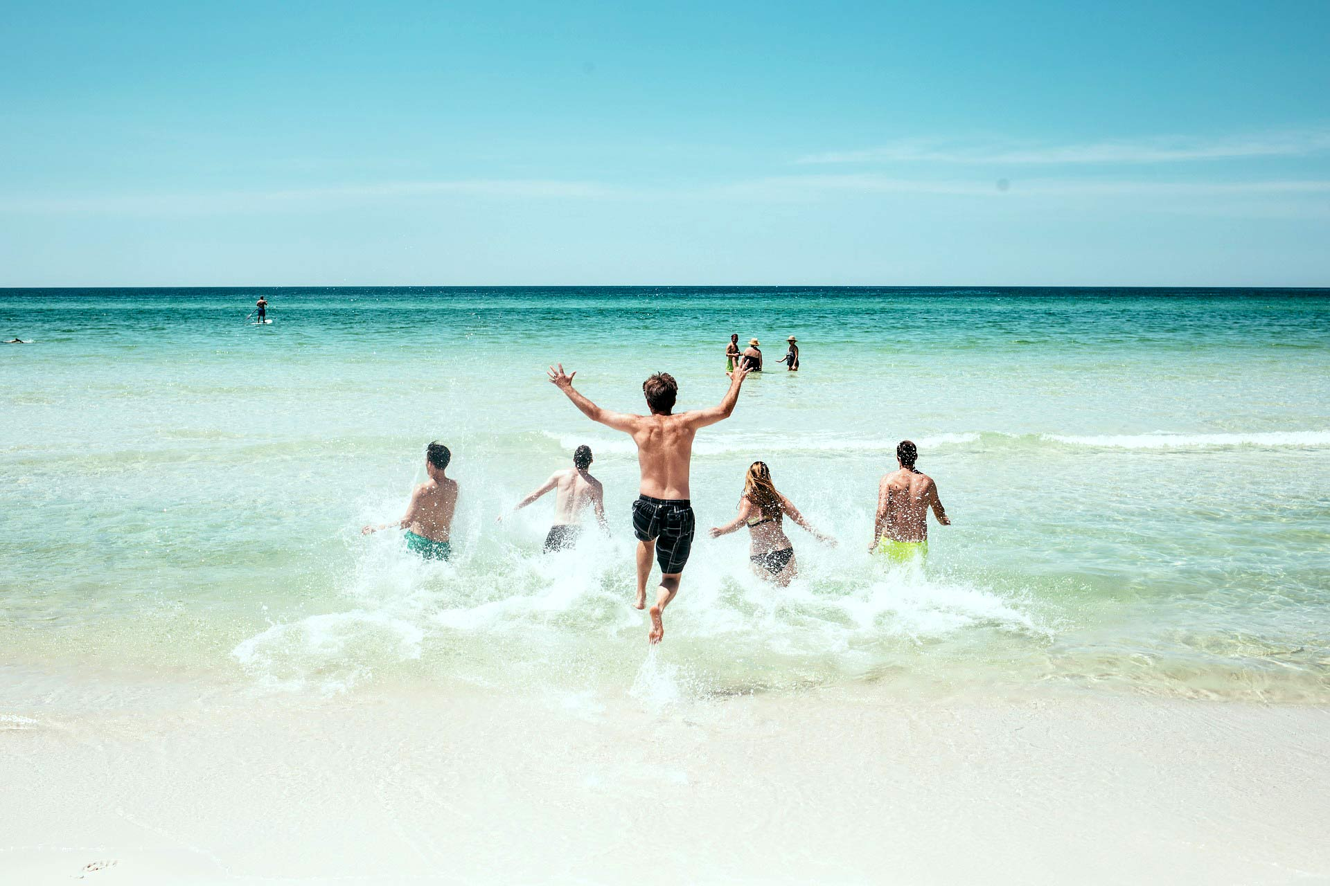 Swimming at the many beaches in the area